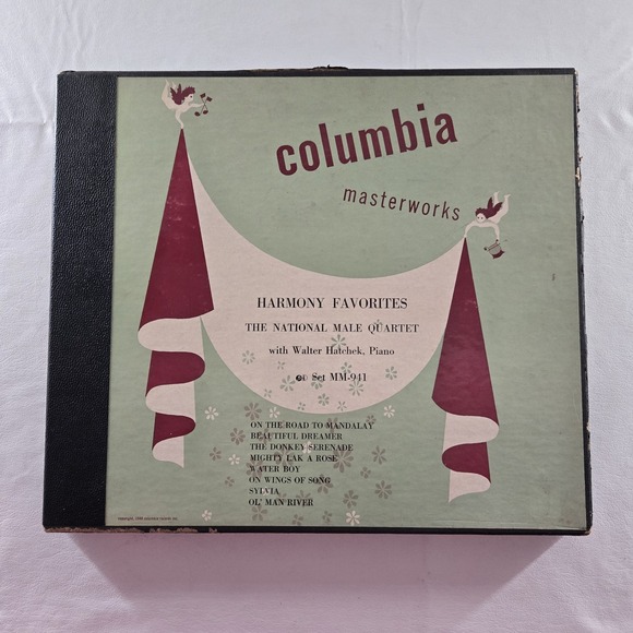 Harmony Favorites The National Male Quartet Columbia MM941 4 LP Good Tested